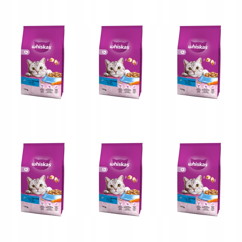 Whiskas 1+ Suché krmivo s tuňákem 1,4 kg X6