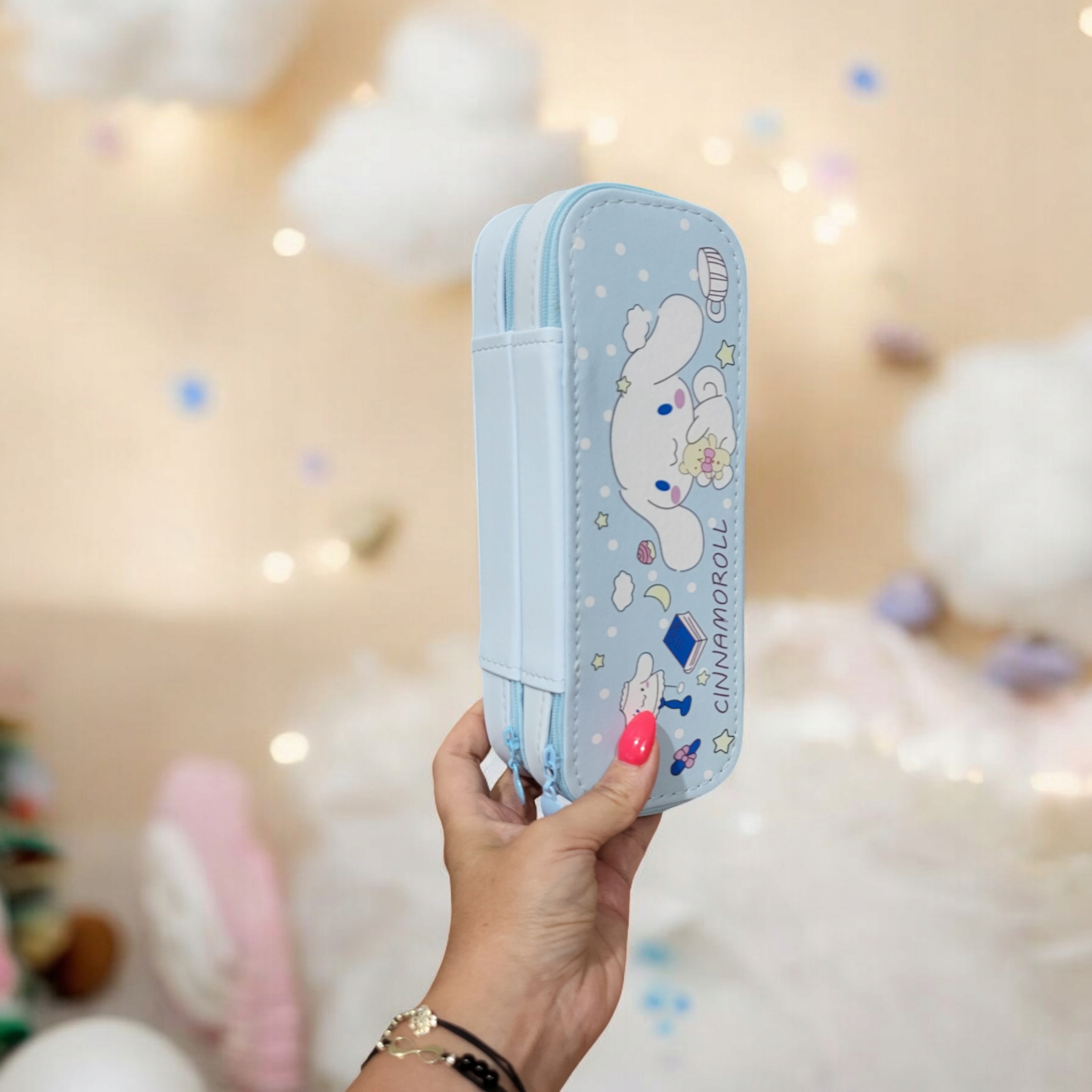 Piórnik Szkolny Cinnamoroll Rozkładany DWUKOMOROWY SQUISHY KUROMI ZAMEK Kod producenta 5905413148514