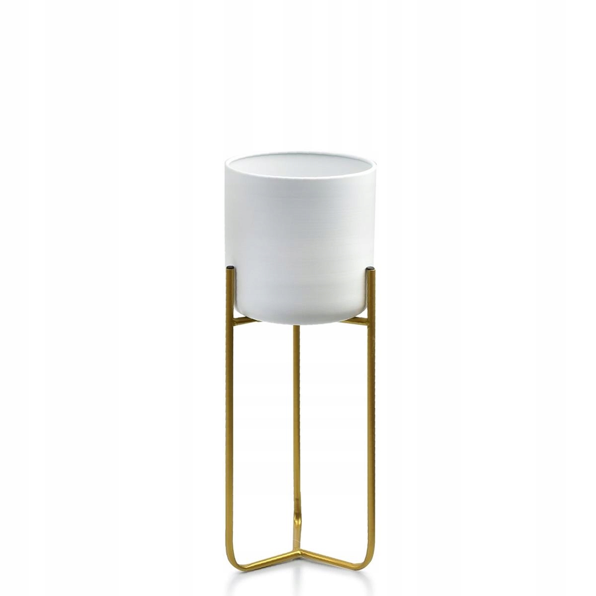 

Ozdobny kwietnik doniczka na stojaku biało złoty