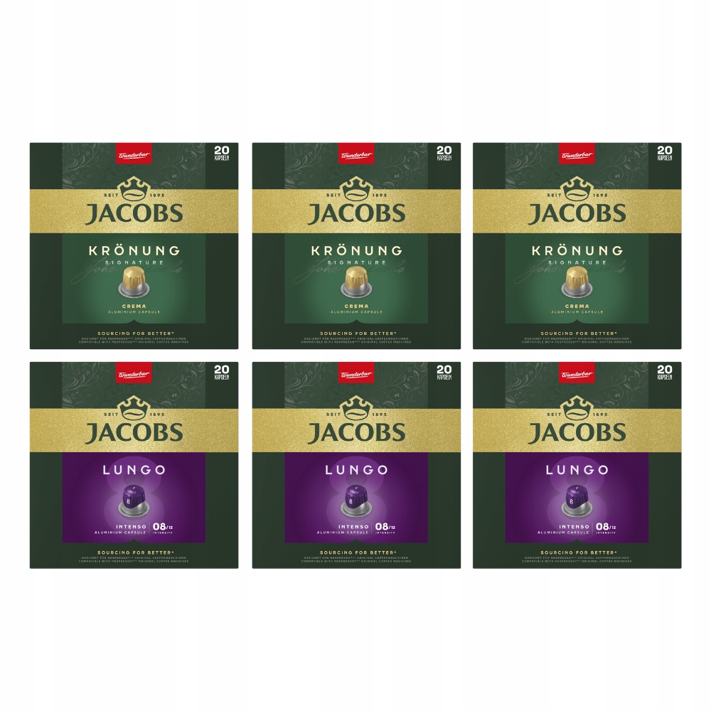 Kapsułki Jacobs do Nespresso(r)* Lungo Intenso, Kronung 6 opakowań