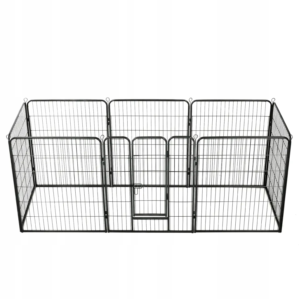 Levně Kotec, 8 panelů, ocelová, černá, 80 x 1
