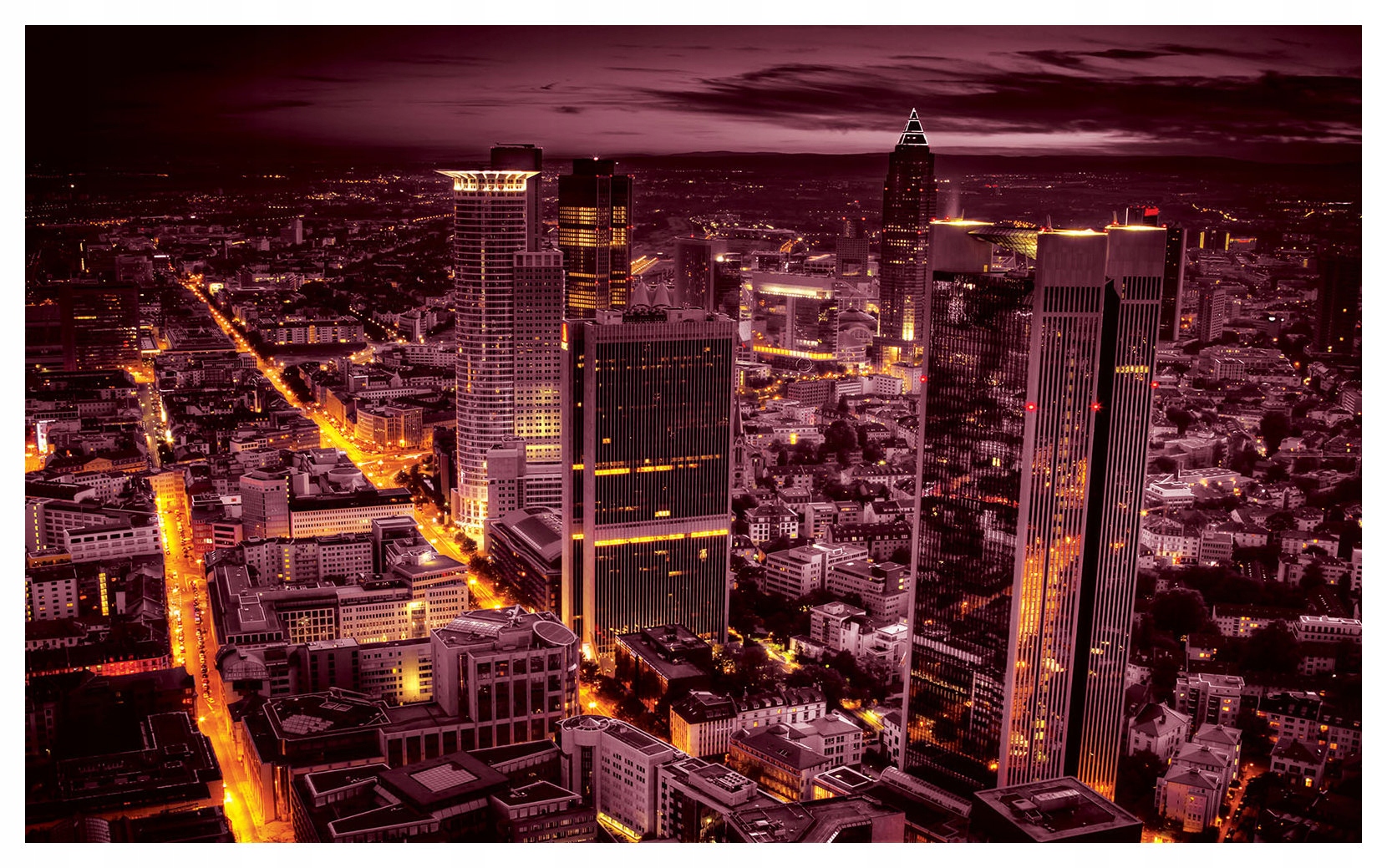 Vliesová fototapeta Noční město mrakodrapy panorama 254x184 lepidlo