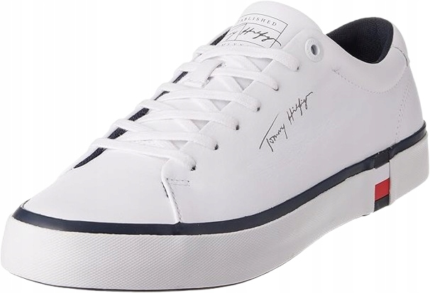 Tommy Hilfiger Moderní Vulc Pánské Tenisky Bílé Šněrovací Kůže 46 U_a