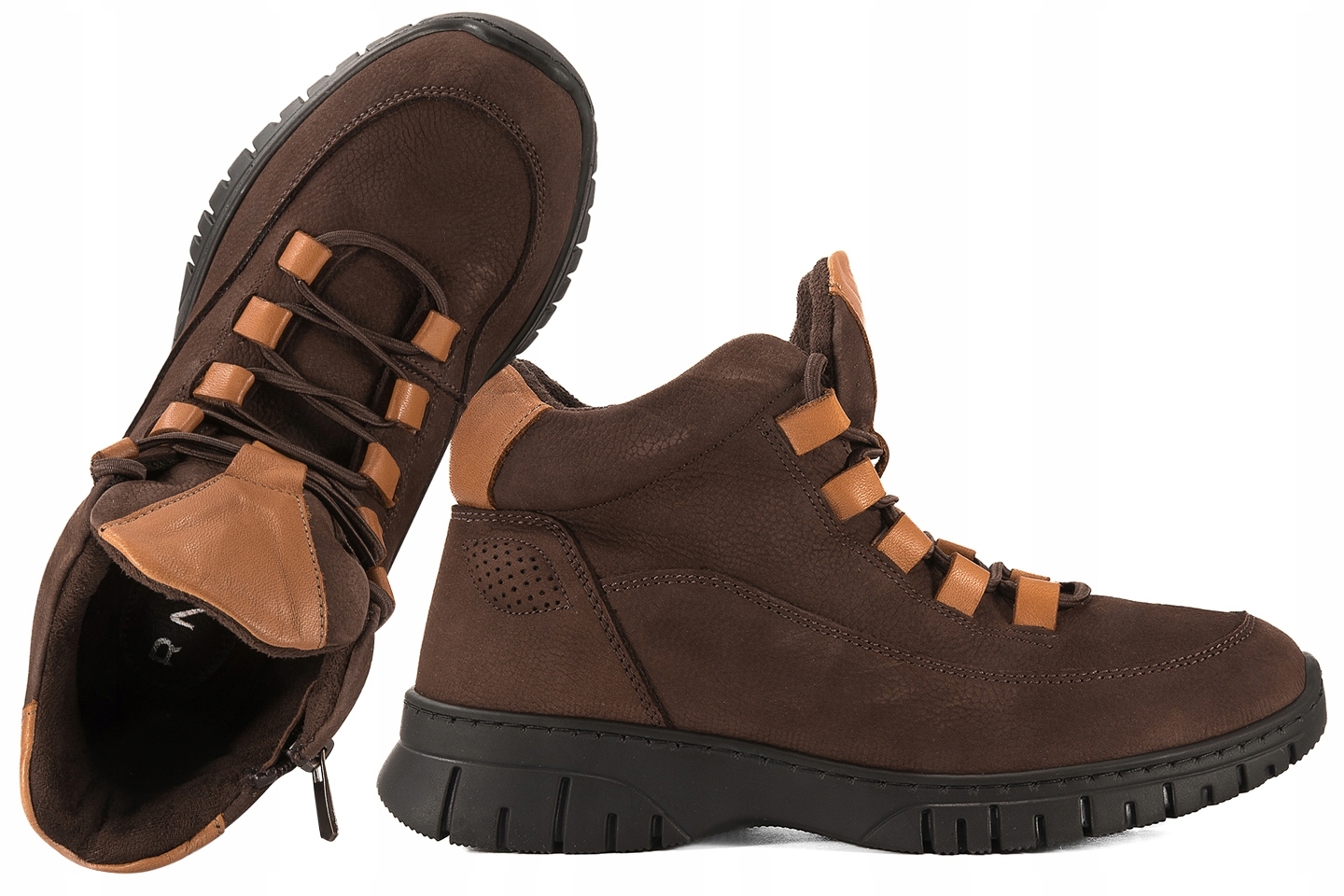 Ravini 25604 Kožené Boty Dámské Kotníkové Boty Traperky Kožené Nubuk 39