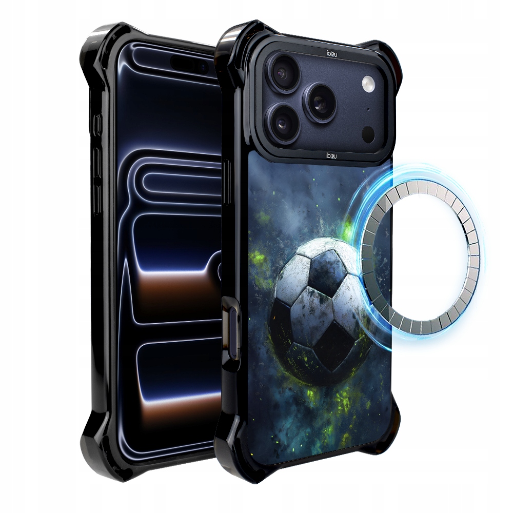 Pouzdro pro iPhone 17 Pro Max Ibizu DropGuard Ultra s MagSafe, Fotbal