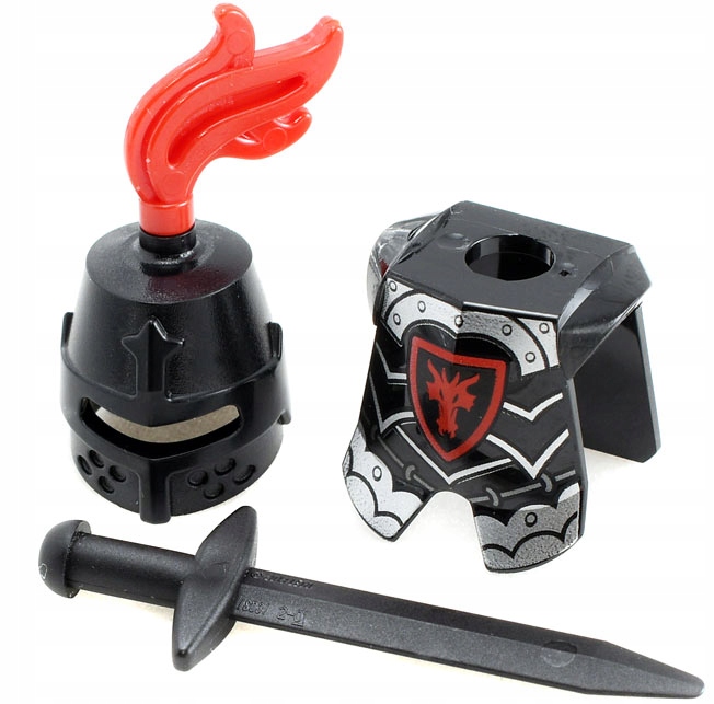 

Lego zbroja hełm czarne 89520 18031 2587pb33 miecz