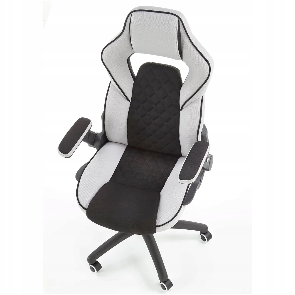 Fotel Gamingowy Obrotowy Krzesło dla Gracza SONIC Szary do Biurka Komputera Materiał obicia tkanina