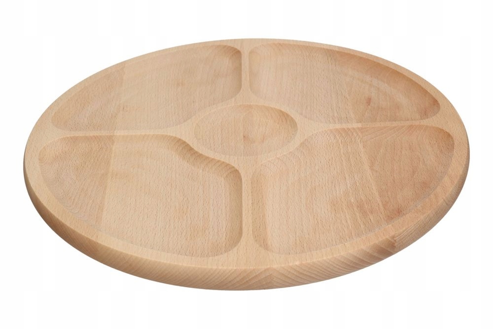 Deska drewniana obrotowa do przekąsek serów wędlin 4 komory Marka Rapta