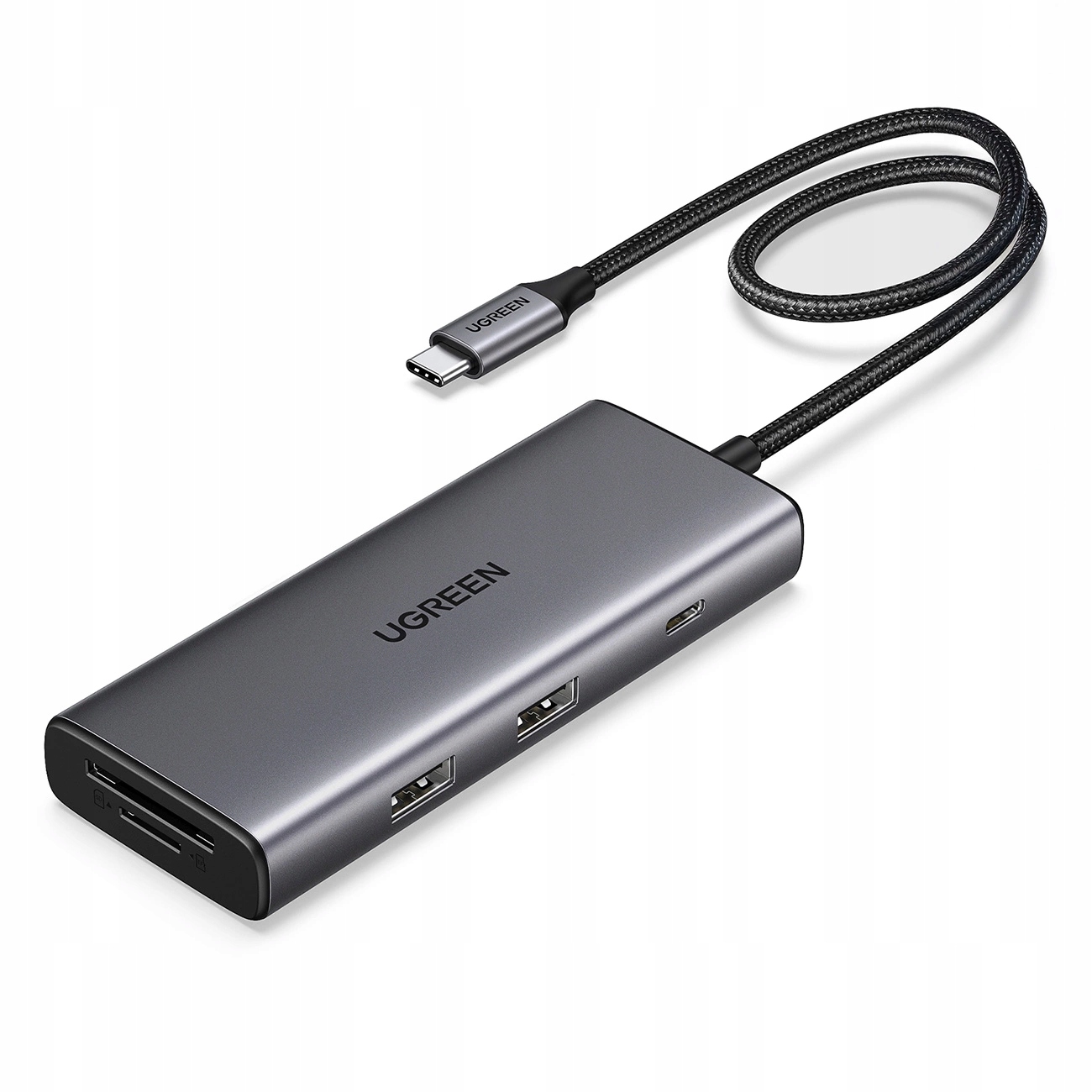 Hub Ugreen Usb-c 7v1 Hdmi Usb-c Usb-a Sd/tf šedý
