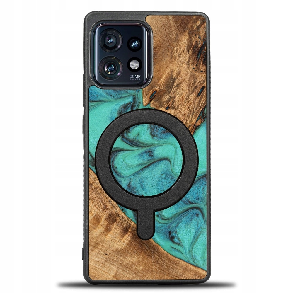 Pouzdro Bewood Unique pro Motorola Edge 40 Pro Tyrkysové s MagSafe