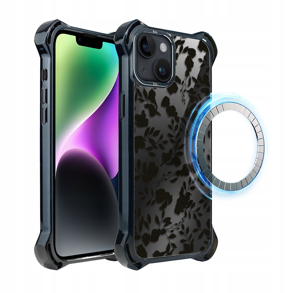 Pouzdro pro iPhone 14 Ibizu DropGuard Ultra s MagSafe, stín listů