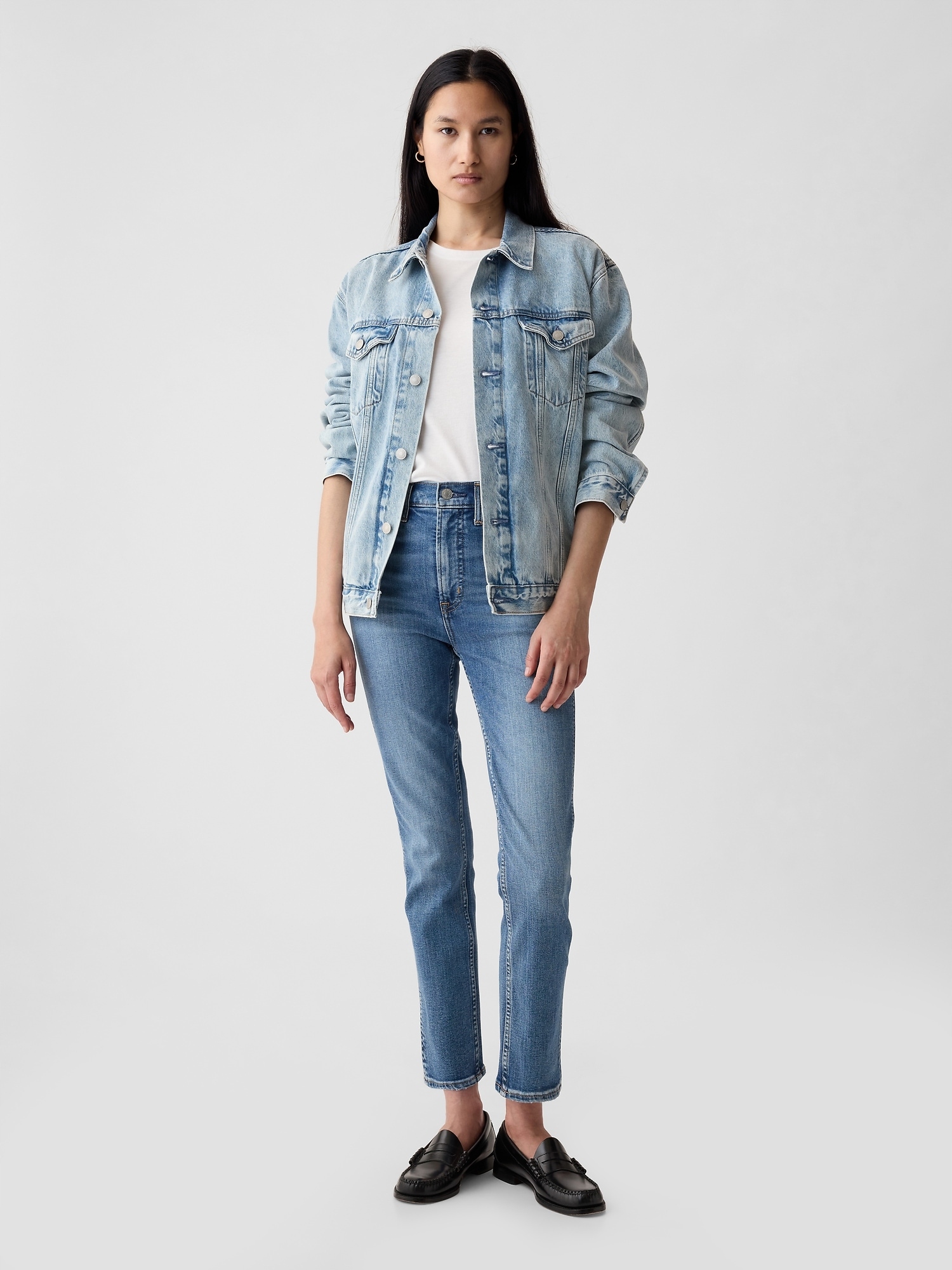 Gap Džíny high rise cigarette jeans with secret smoothing pockets with W
