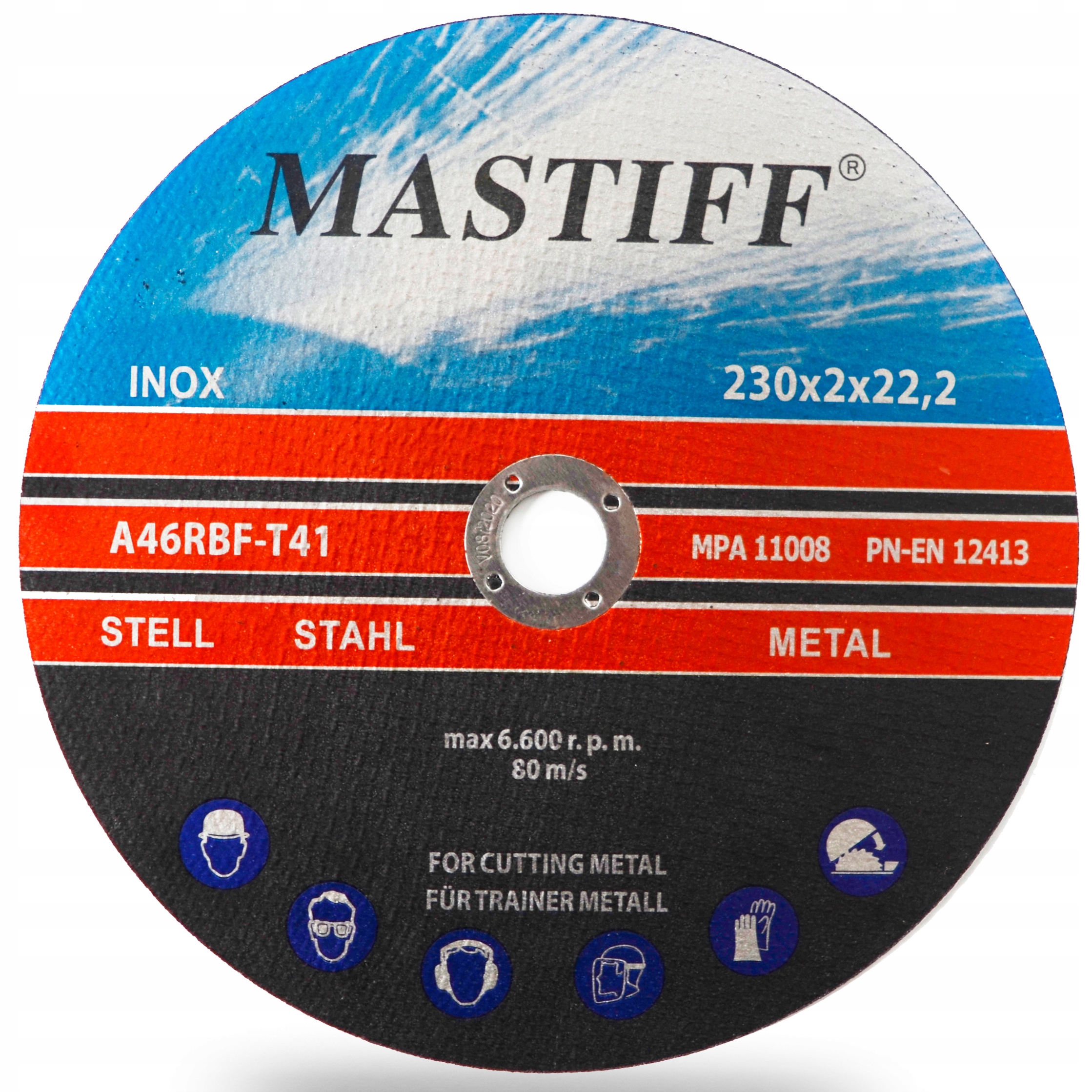 TARCZA DO CIĘCIA METALU STALI INOX TARCZE 230 x 2,0 x 22,2 mm MASTIFF