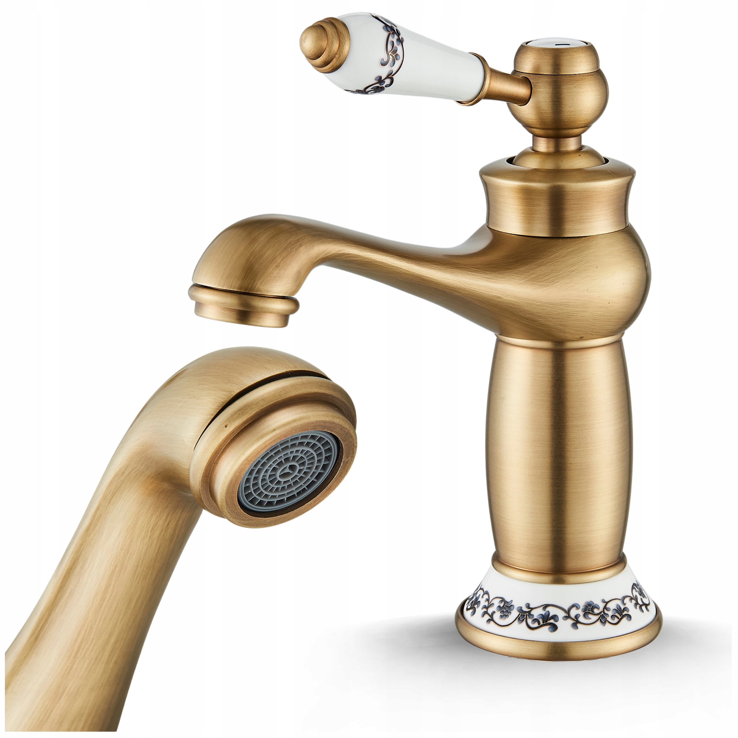 Zlatá Kúpeľňová Batéria Retro Nízka Na Umývadlo Kohútik Starý Štýl Vintage