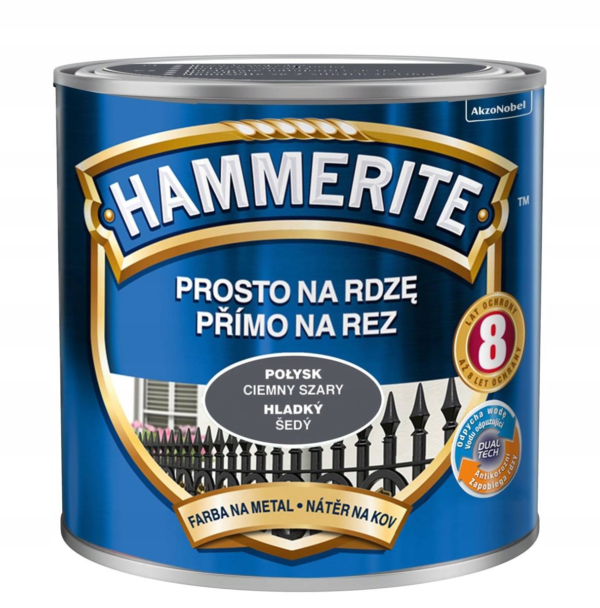 

Hammerite Farba na rdzę 2,5L Ciemny Szary Połysk