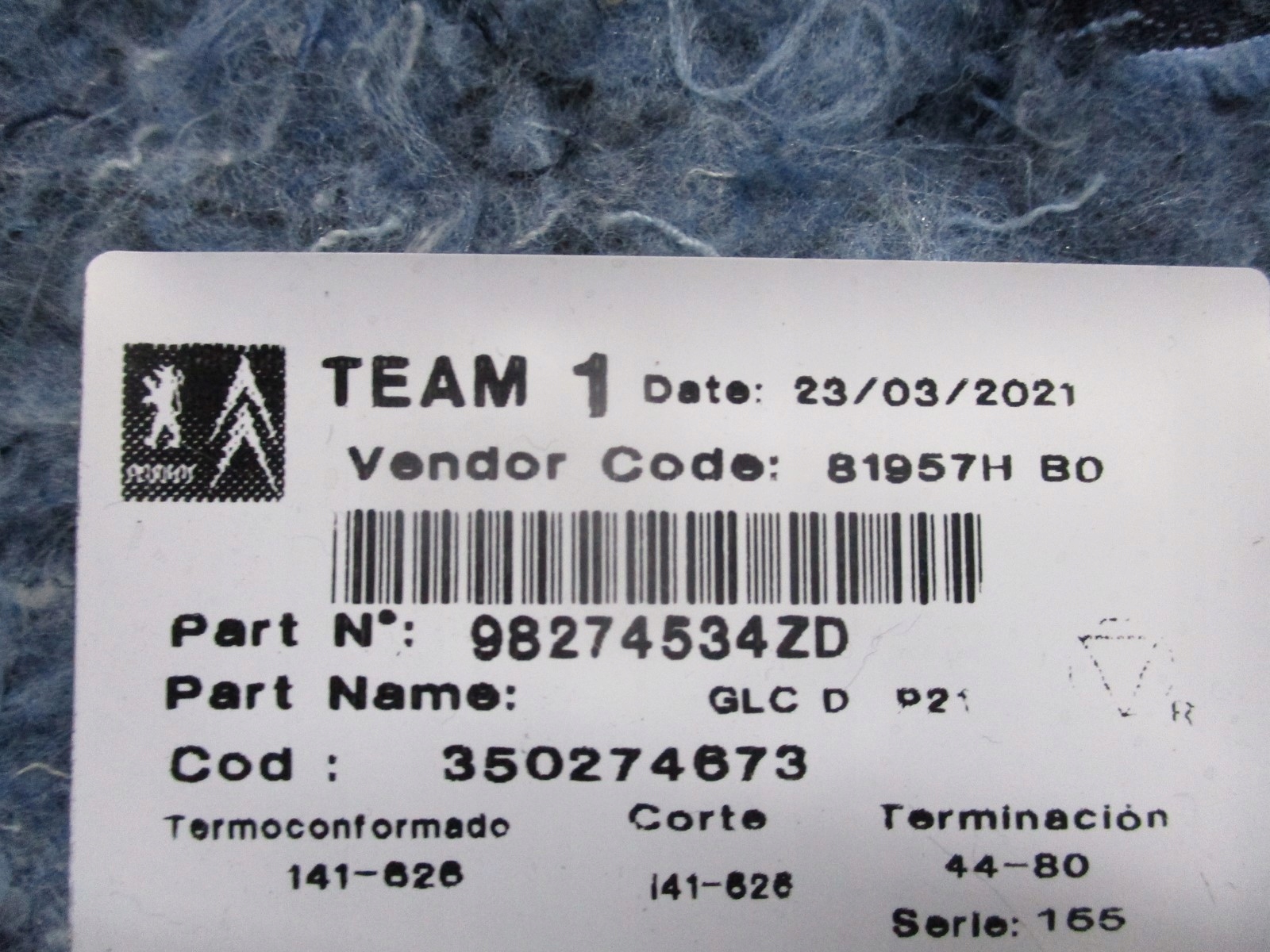 boot upholstery OPEL ASTRA L 98274534ZD 98274541ZD