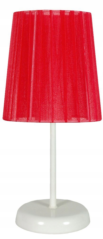 Biała lampa stołowa z czerwonym abażurem RIFASA