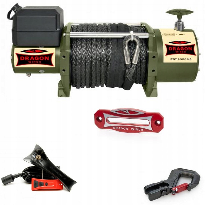 Dragon Winch Navijak Truck Dwt 16000 Hd-s 24V 21 m Syntetika 7,3T Vojska