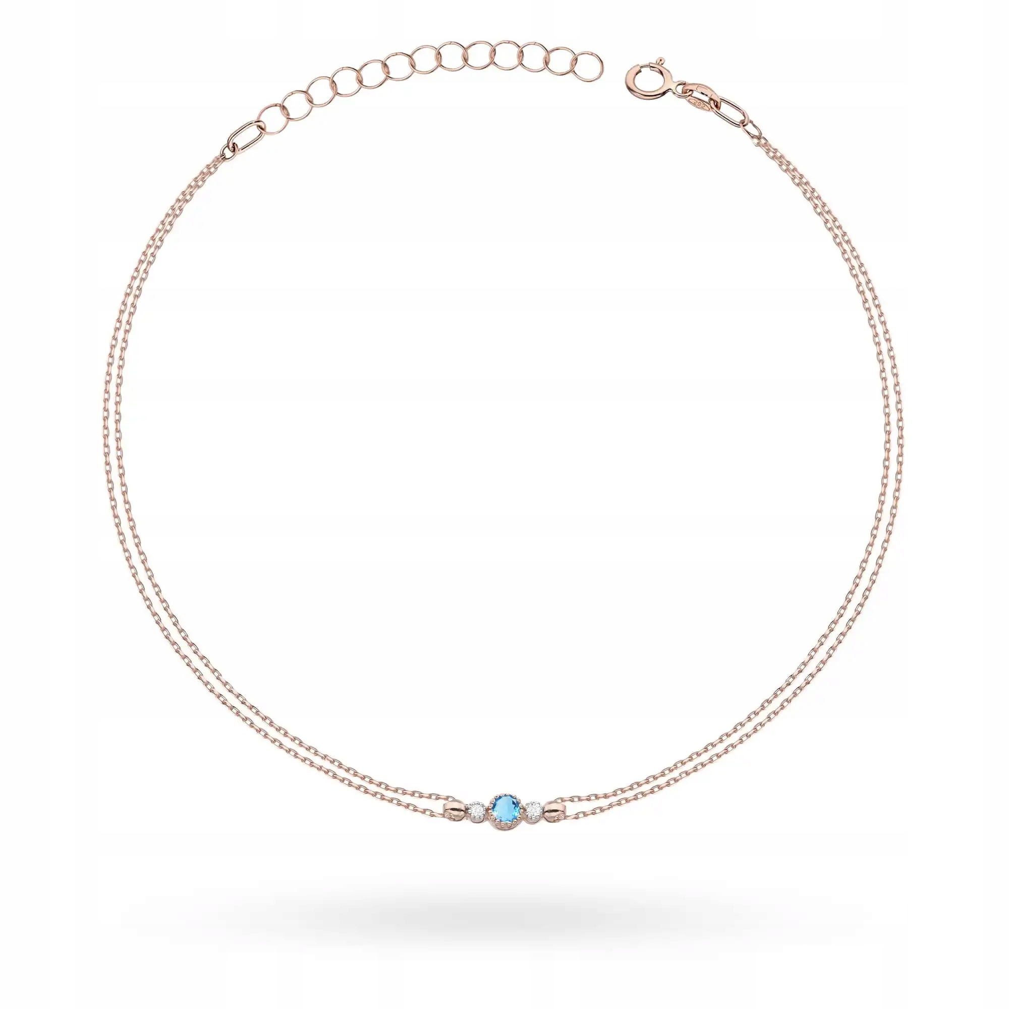 Dámský náramek zlatý 585 s topazem růžové zlato módní značkový vzor 14kt