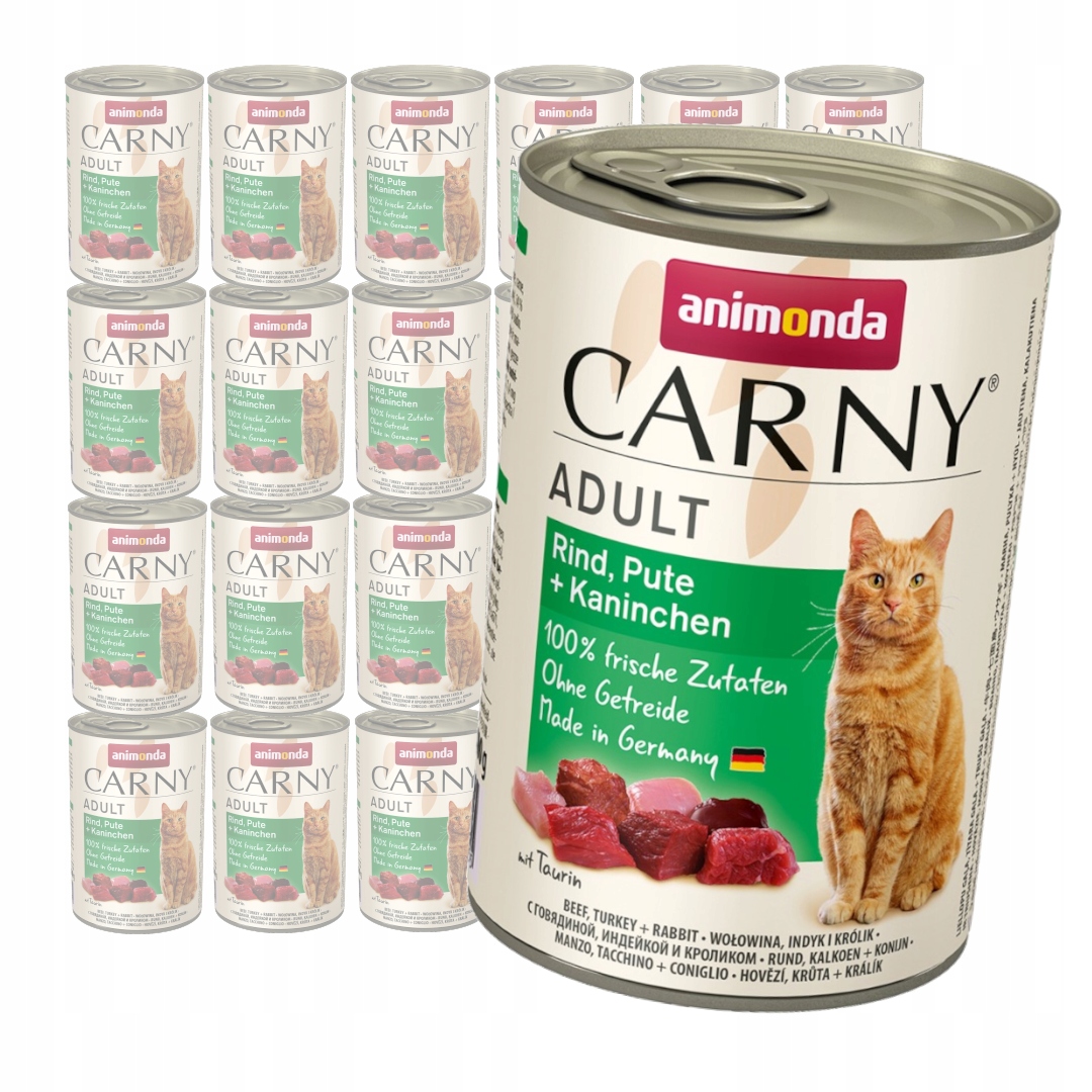 Levně Animonda Carny Adult 24x400g Mokré Krmivo Pro Kočky Hovězí maso Krůta a králík
