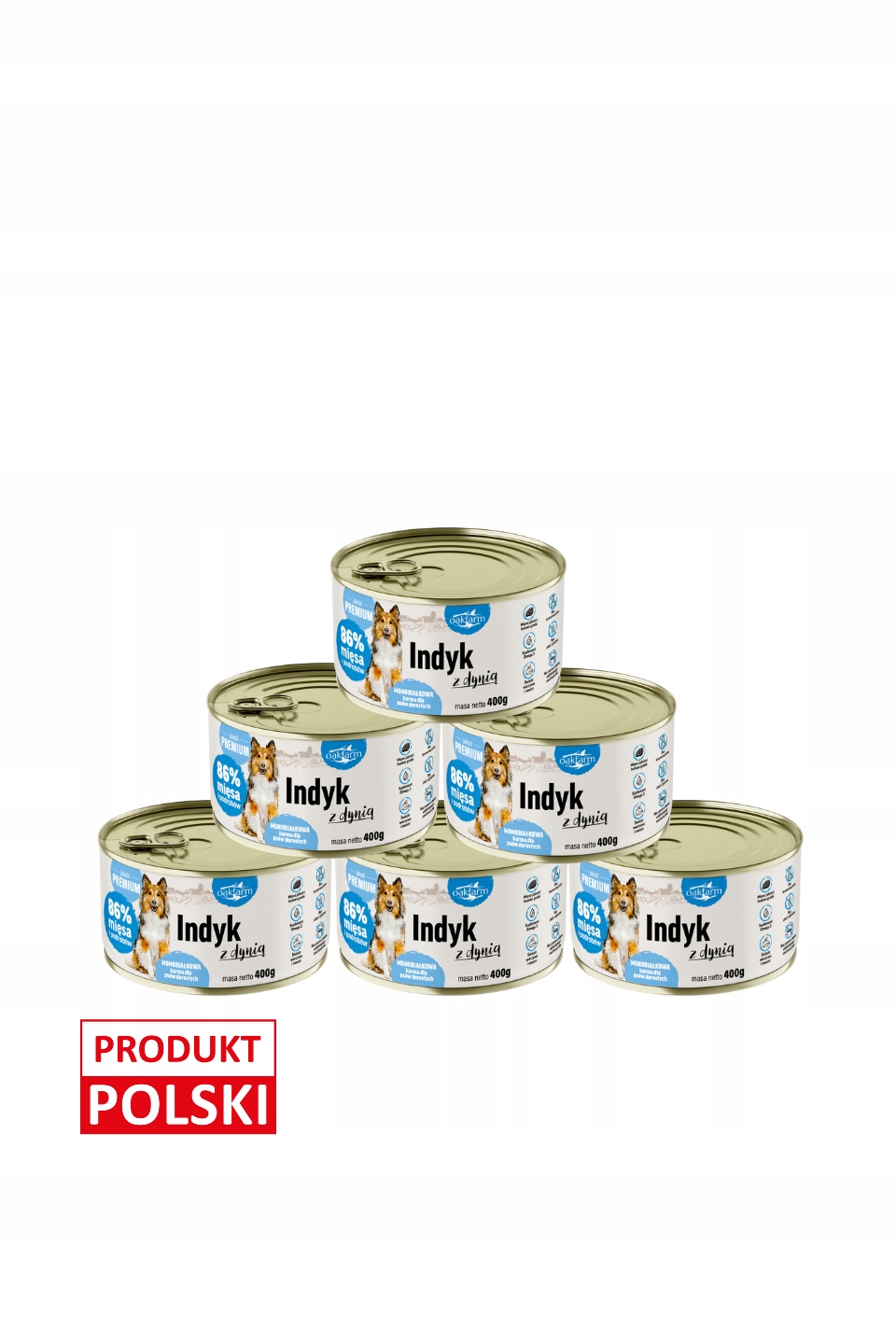 Indyk z dynią karma mokra dla psów dorosłych Oakfarm 6x400 g