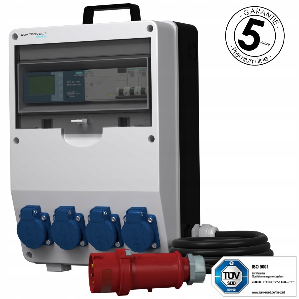 Stavebný rozvádzač s meračom energie a zástrčkou 4x230V rozvádzač