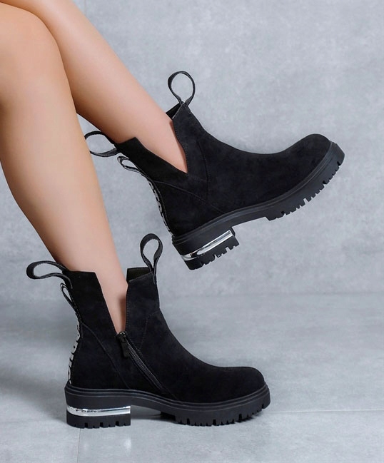 BOTKI DAMSKIE ZAMSZ OCIEPLONE TAŚMA CZARNE R40 Marka Seastar