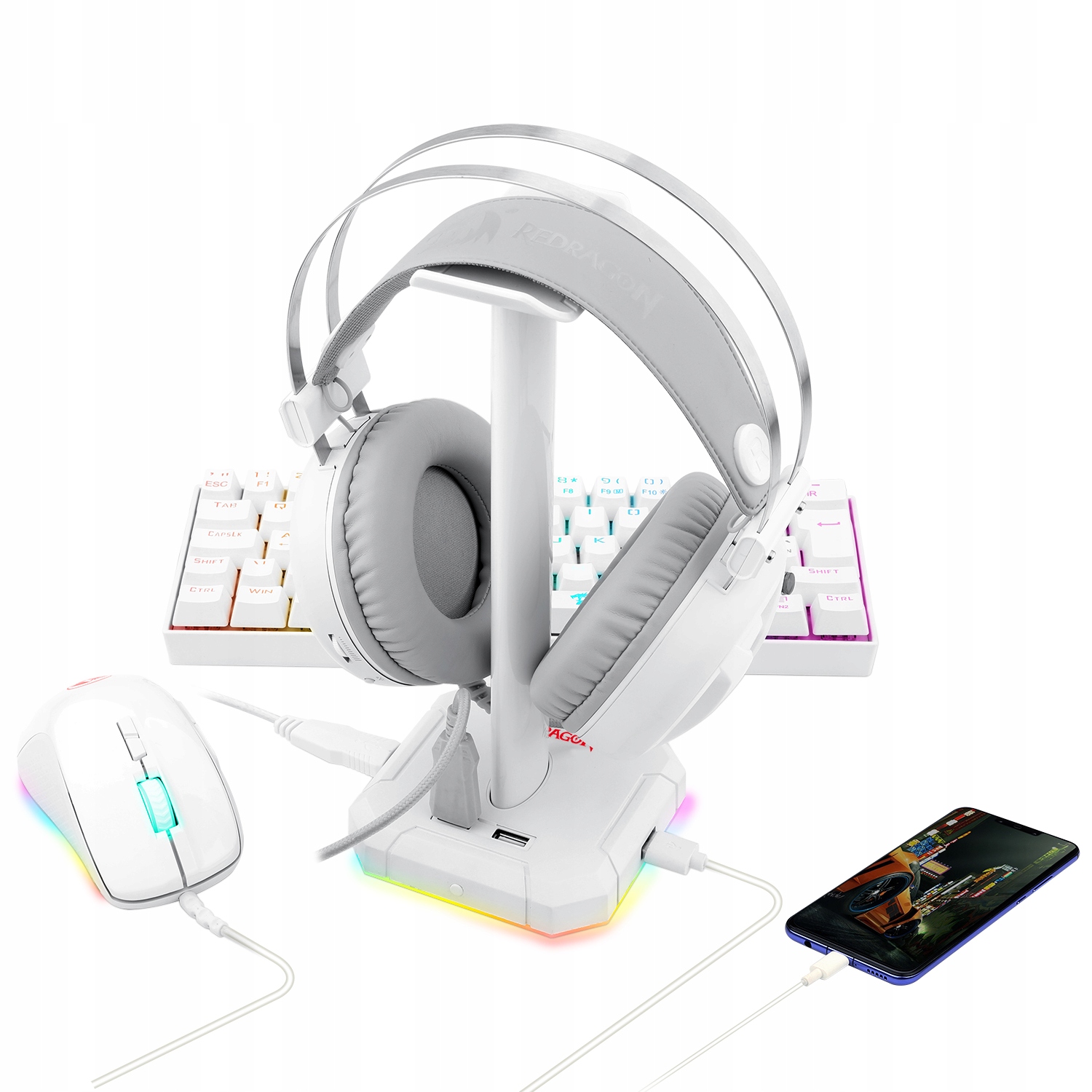 Redragon HA300 Scepter Pro RGB Stojak na słuchawki wieszak HUB USB Marka Redragon