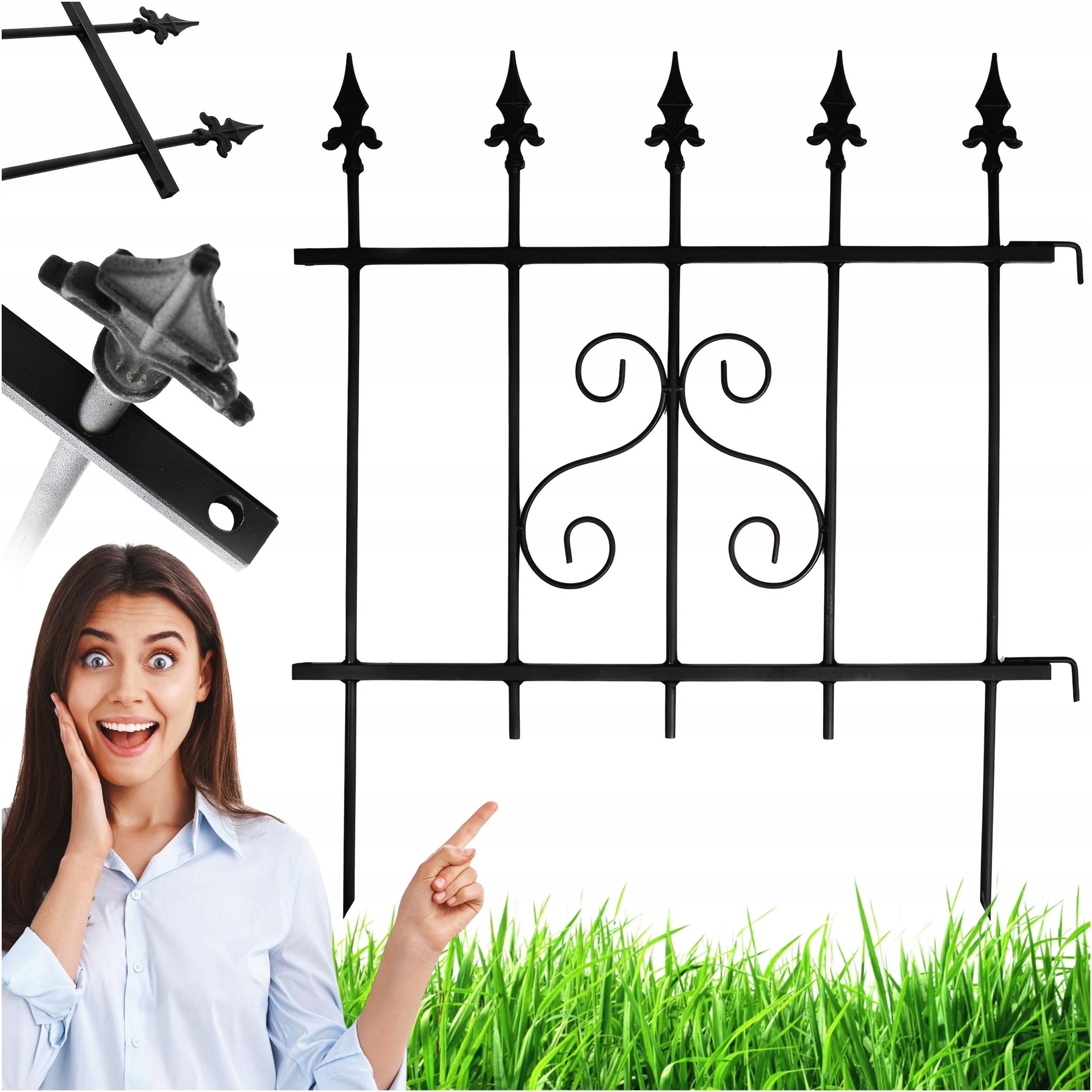 Zahradní Lem Pro Trávníky Zahradní Palisáda Zahradní Plot Kov 60 CM