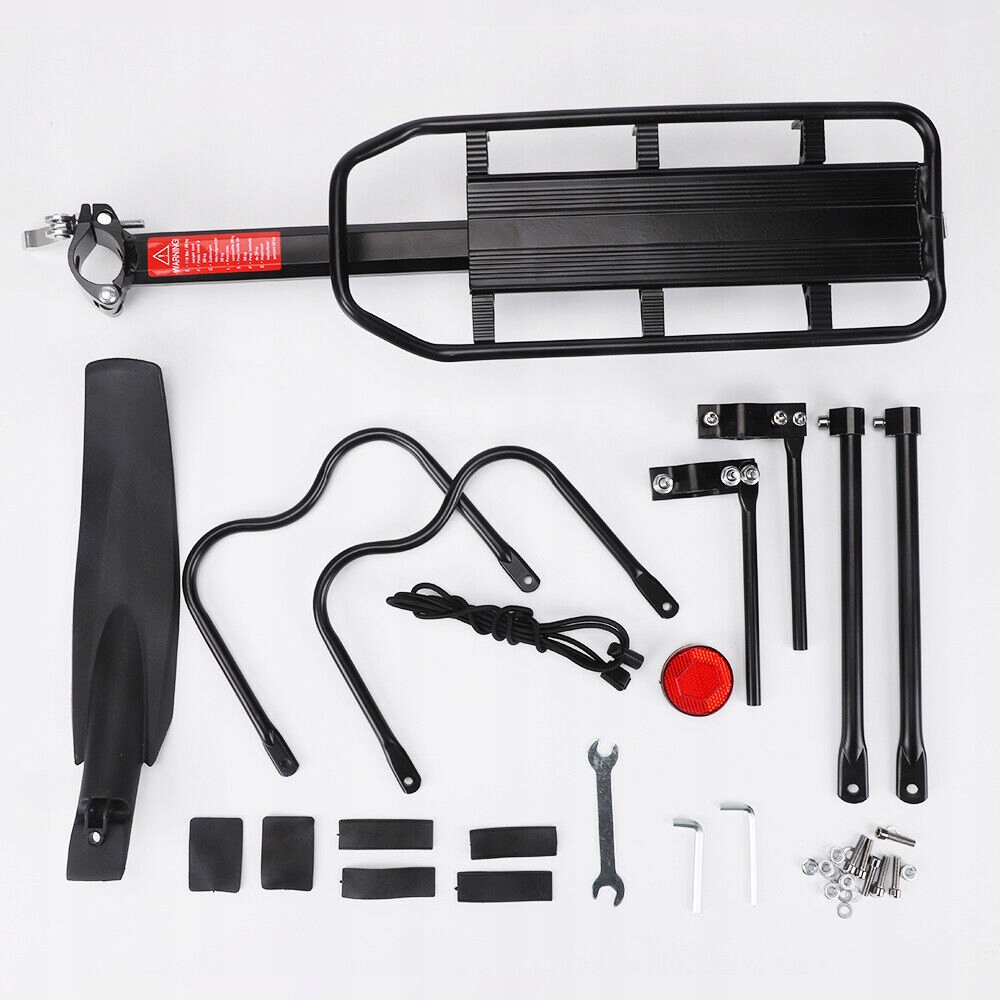 TYLNY BAGAŻNIK ROWEROWY ALUMINIUM STOPOWA BAGAŻNIK DO ROWERU GÓRSKIEGO Długość 53 cm