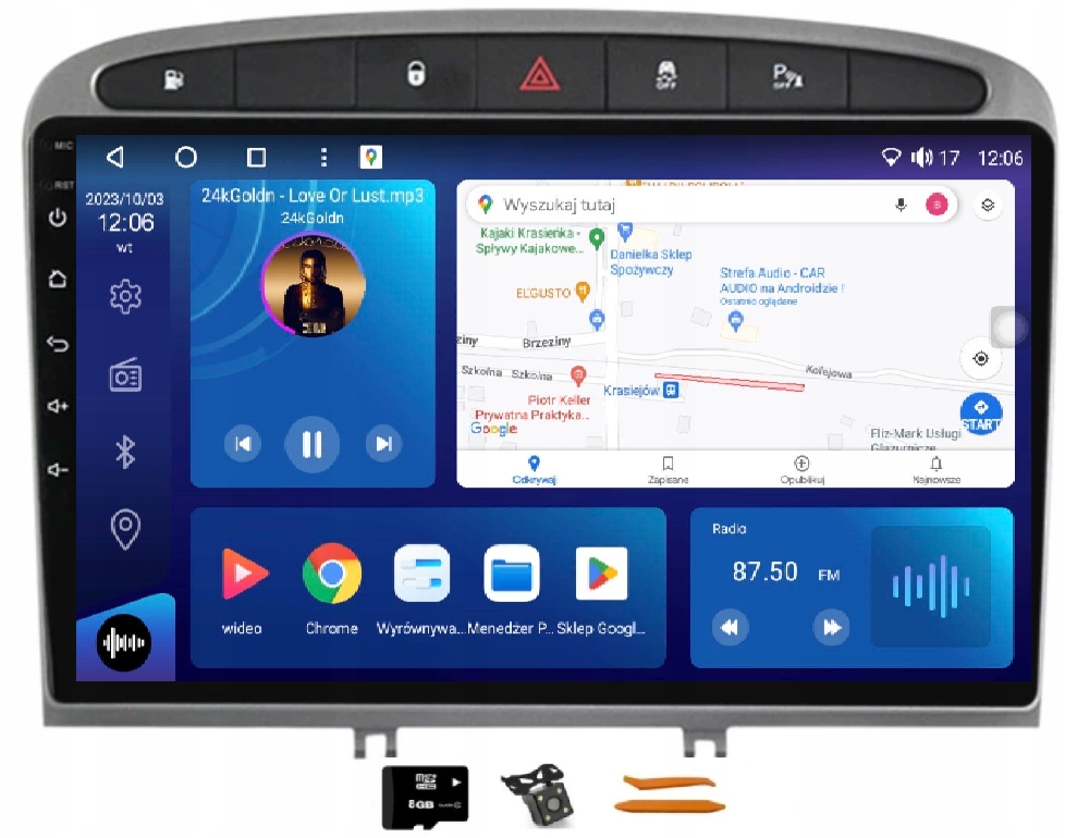 Radio Android Nawigacja XQ460S Qled Peugeot 308 07-13 Peugeot Rcz 10-16