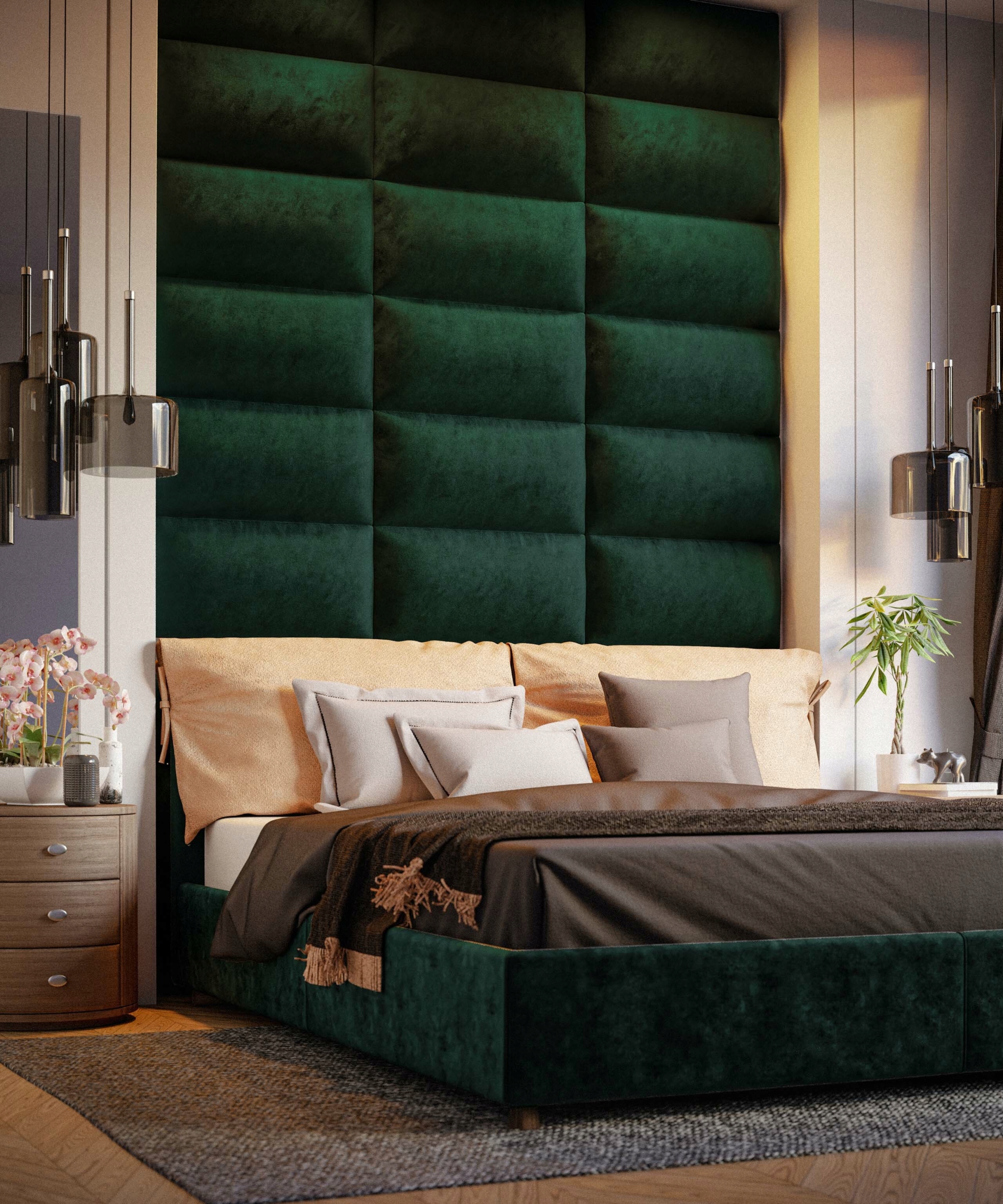 PANELE TAPICEROWANE ŚCIENNE 90x30 WEZGŁOWIE 3D Stan opakowania oryginalne