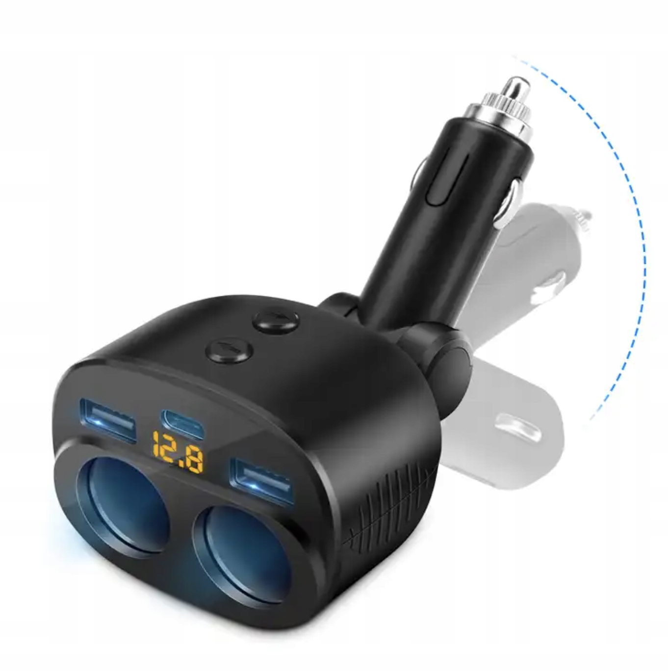 Rozgałęźnik/Rozdzielacz USB 12/24V|2 x USB|2 x zaplnicz|1 x USB-C