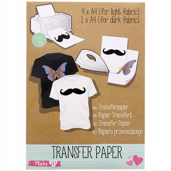 

Papier Transferowy Naprasowanka Do Tkanin A4 5 szt