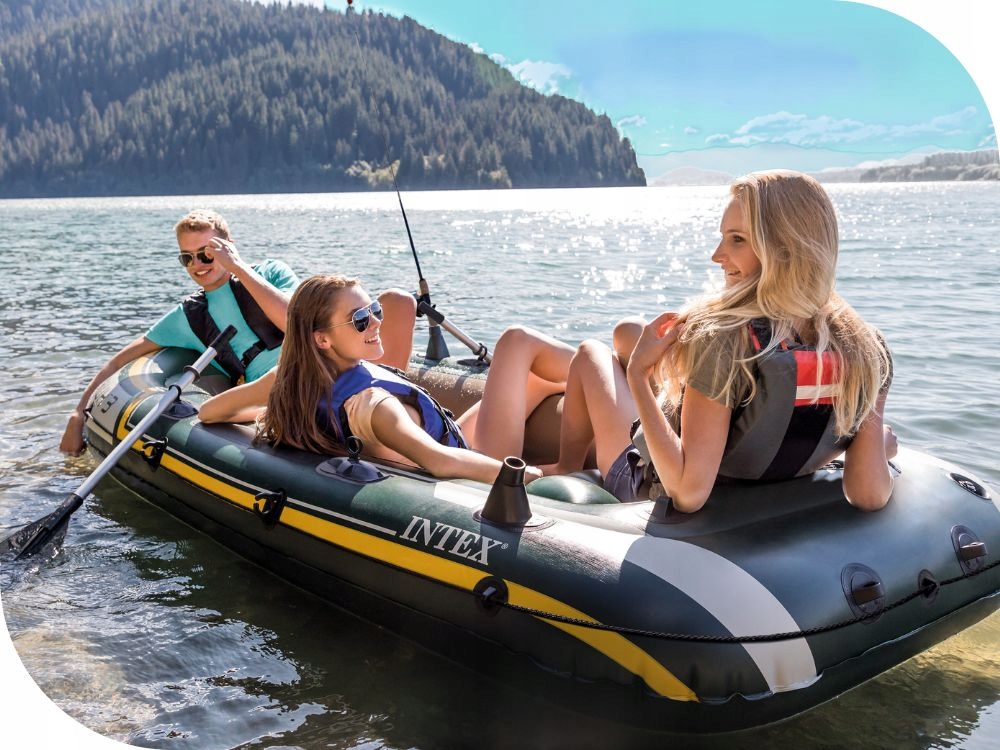 Ponton Seahawk 3os. Intex Pompka + Wiosła 68380 MODEL 2024 Dopuszczalne obciążenie 360 kg