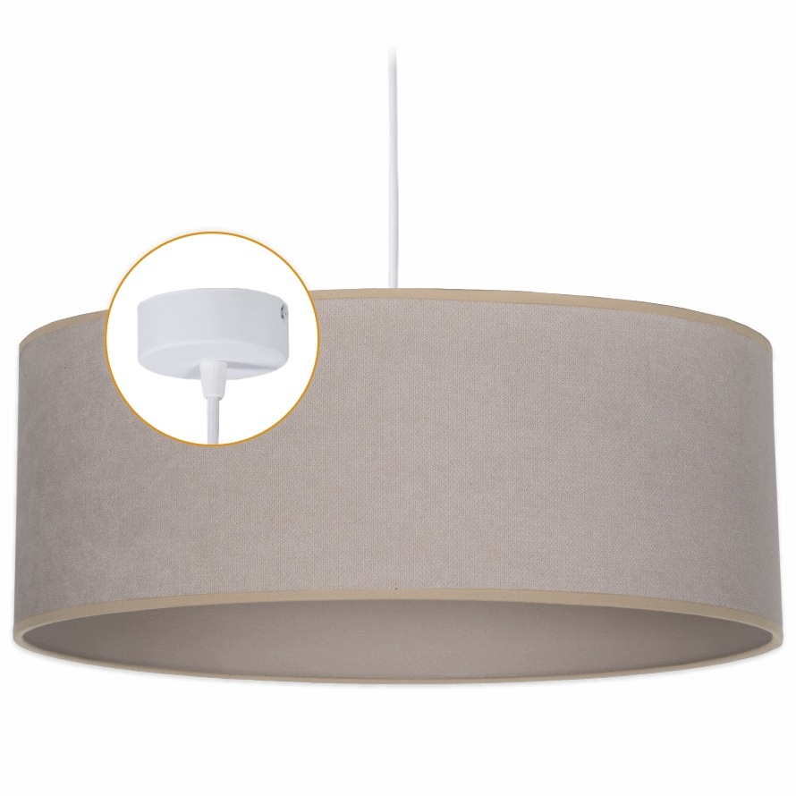 Závěsná lampa Abażur Béžová 50 cm 1 x E27 Lustr stropní svítidlo se stínítkem