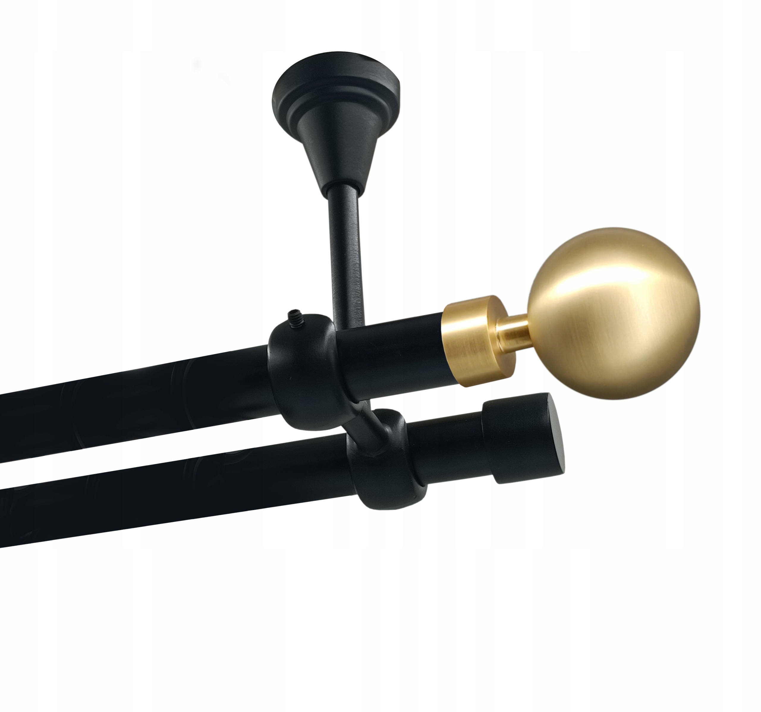 Garnýž dvojitá Metal Strop 19+19mm Černý 400cm Kula Modern Bez Koleček