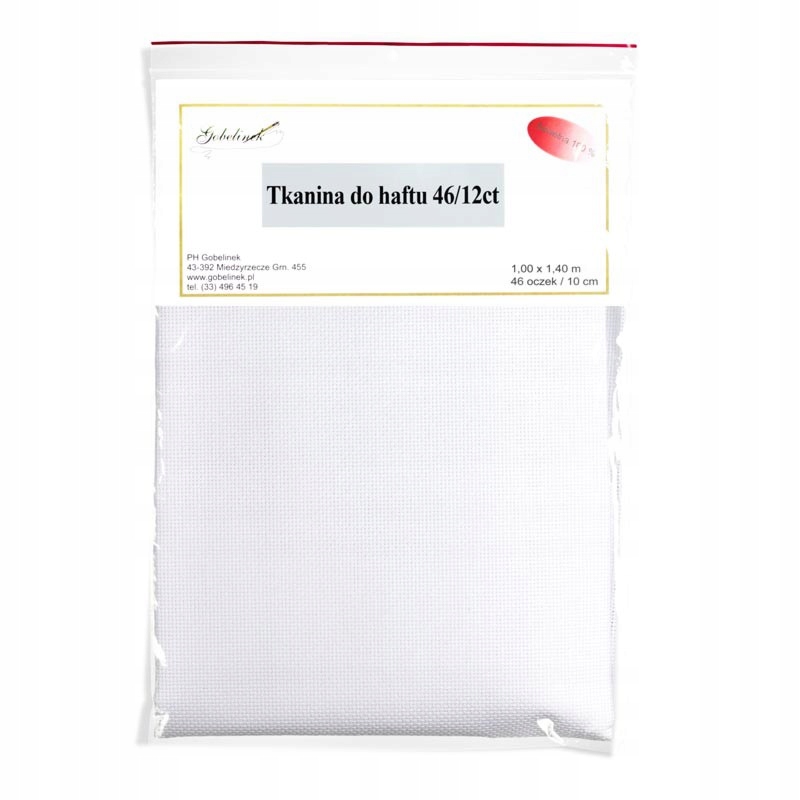 Kanva vyšívací látka Gobelinek Aida 12ct 100x140cm 46oček/10cm Bílá