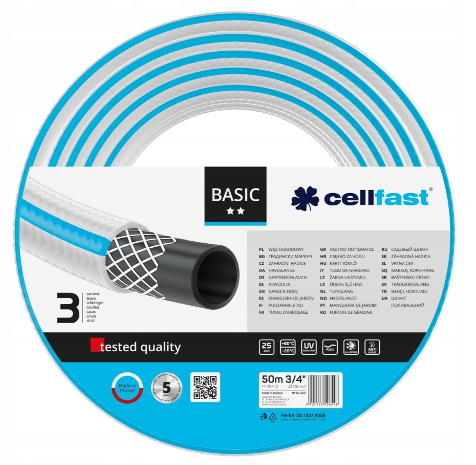 

Wąż ogrodowy Cellfast Basic 3/4'' 50m 3 warstwowy
