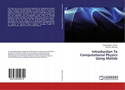 Bozorov, Erkin Kh. Introduction To Computational Physics Using Matlab