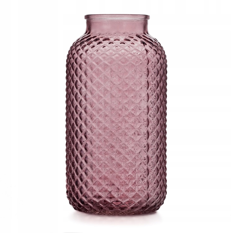 Декоративна скляна ваза для прикраси квітів Рожевий