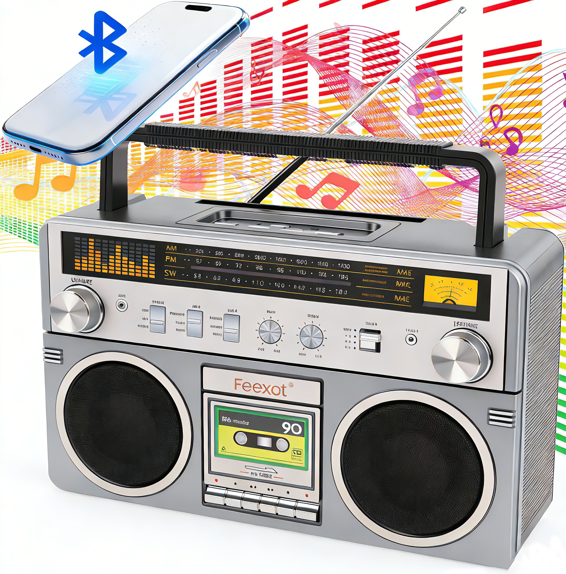 Przenośne Radio Sieciowo Batryjne Retro Bluetooth Akumulatorowe Fm Am