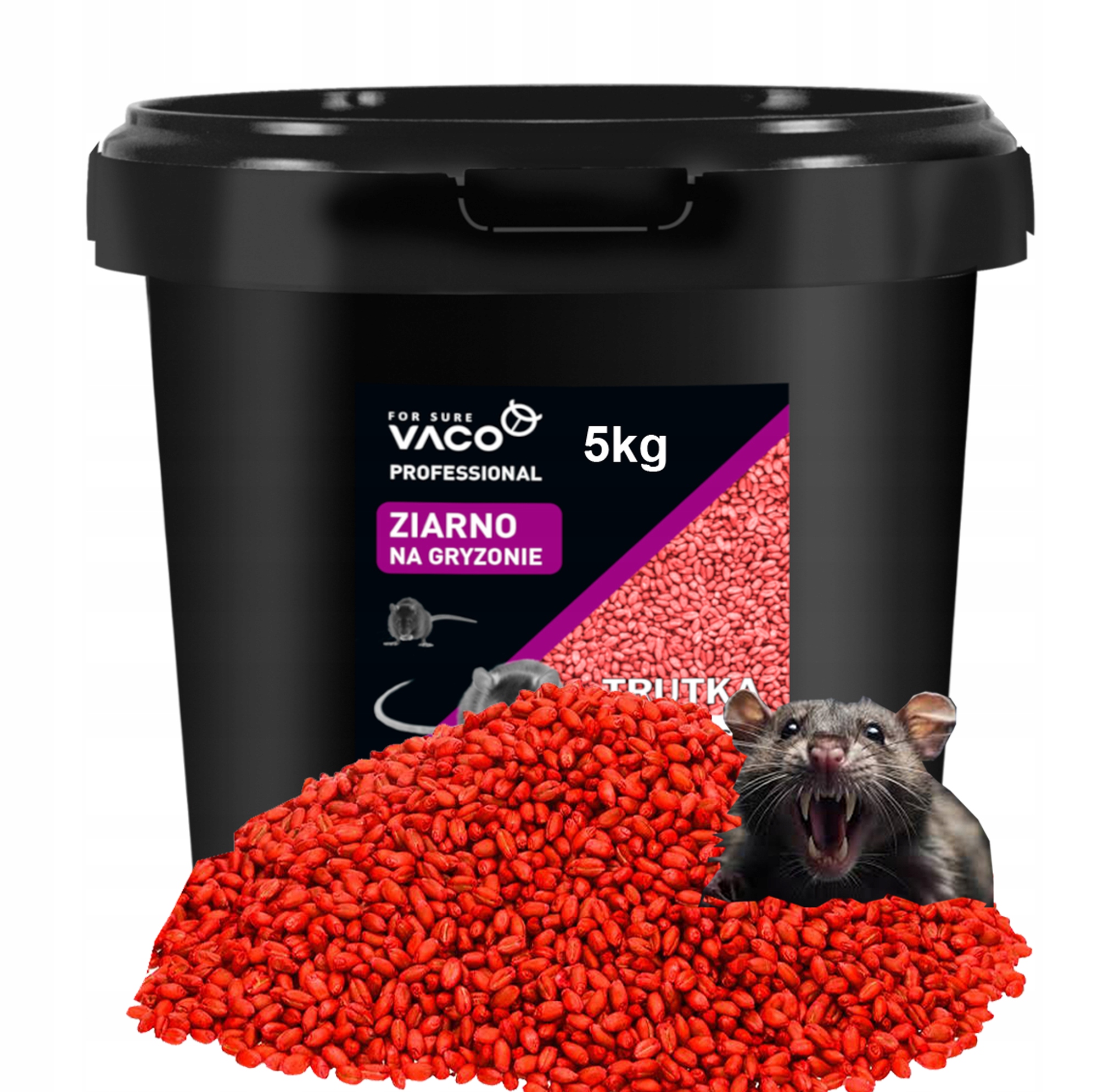 5kg Bardzo Silna Trutka Na Myszy Szczury Ziarno Bromadiolon Bitrex Vaco