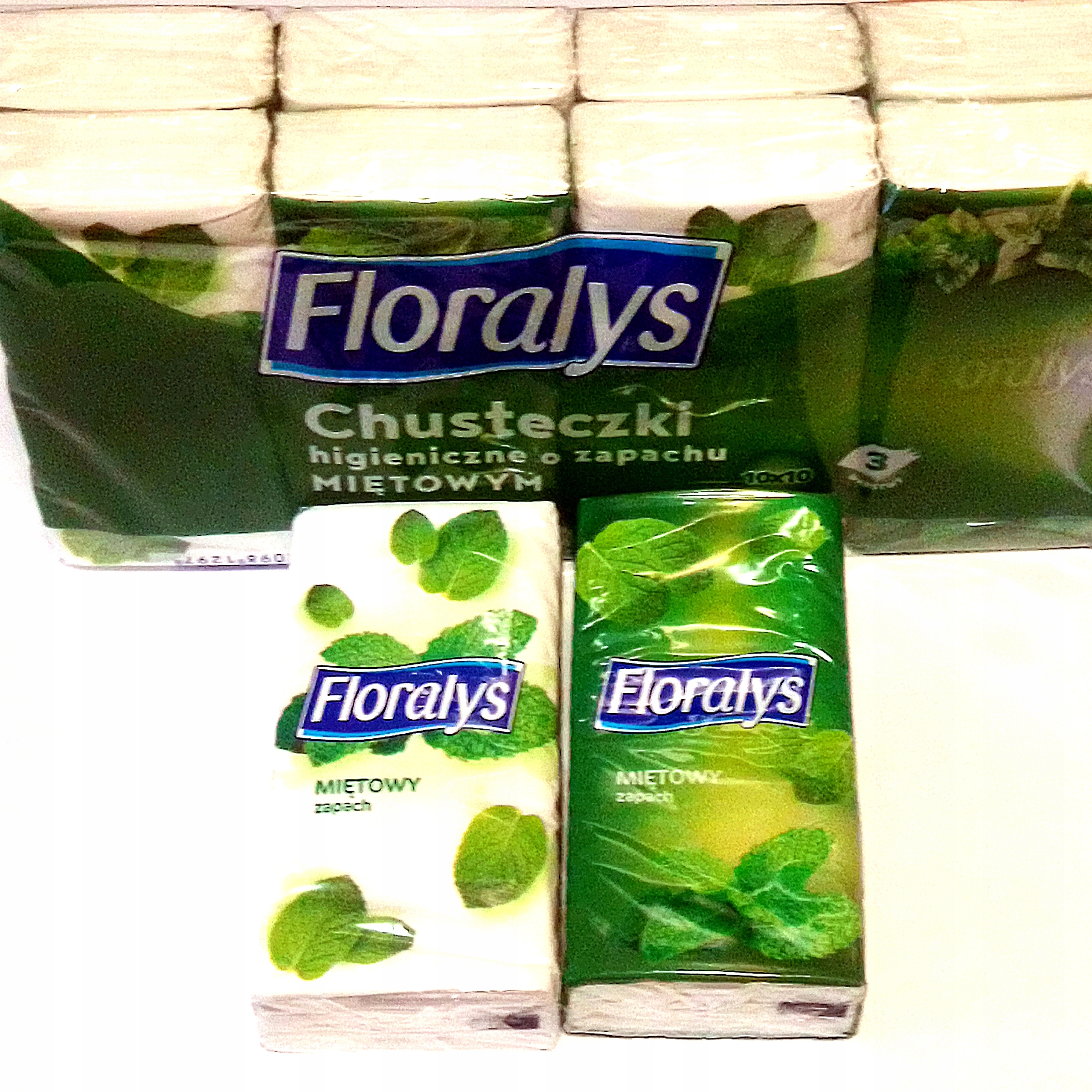 

Chusteczki higieniczne 10 x 10szt 3warstwy miętowe