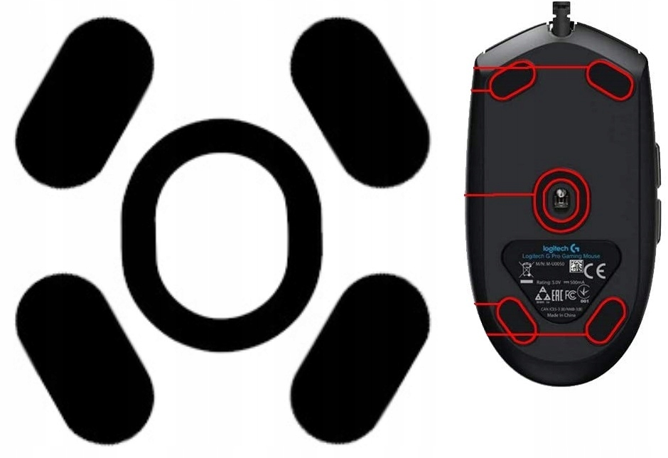 

Ślizgacze Teflonowe do Logitech G102 G203 G Pro
