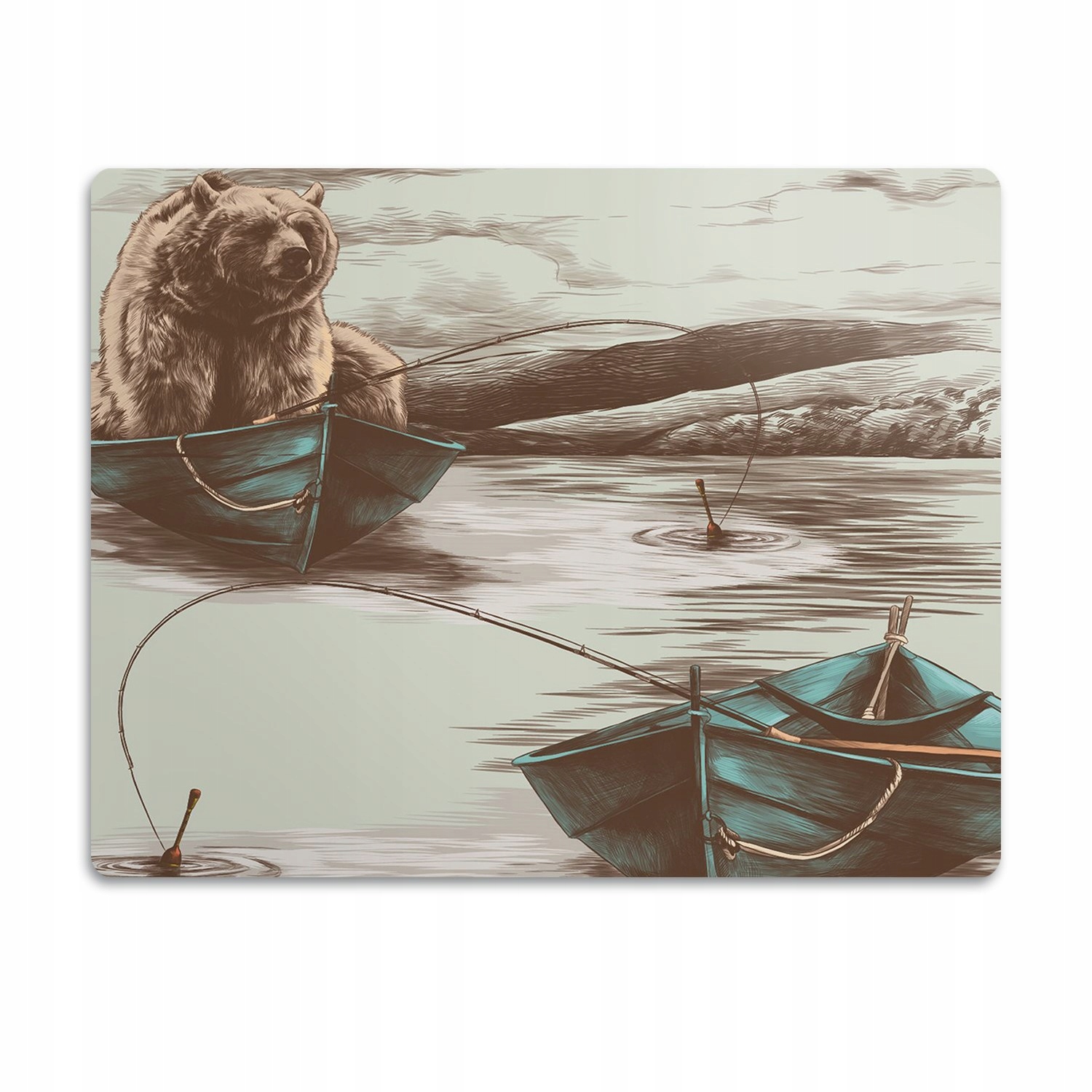 Levně Podložka pod misku pro psa Medvěd v lodi 60x40 cm