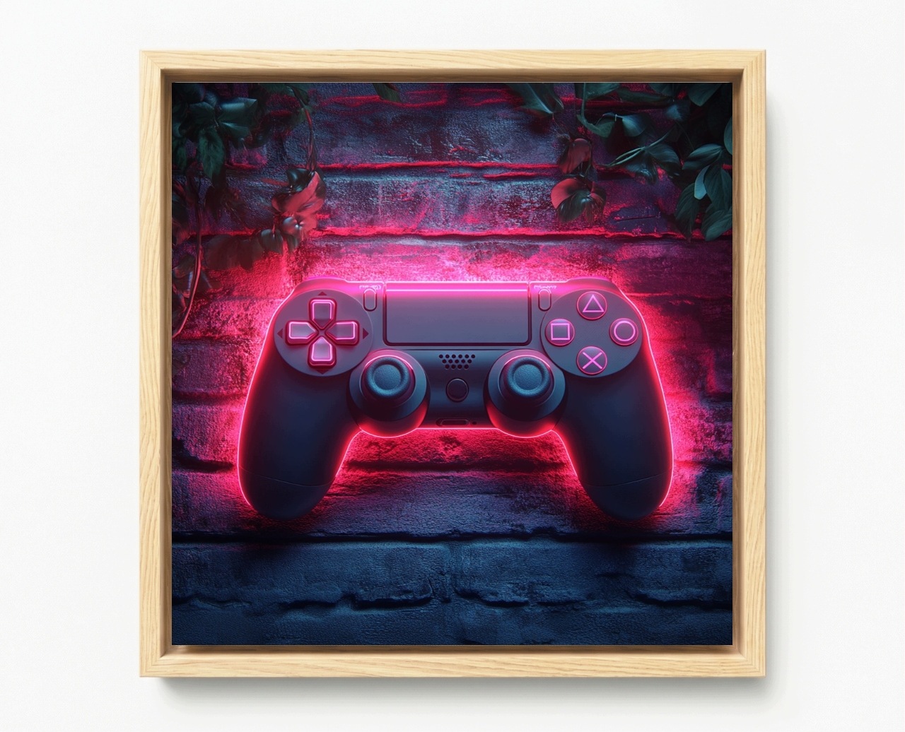 Obraz Rám Americký Box Pad Kontroler Gaming Game Konzola Neon Cihla 40x40