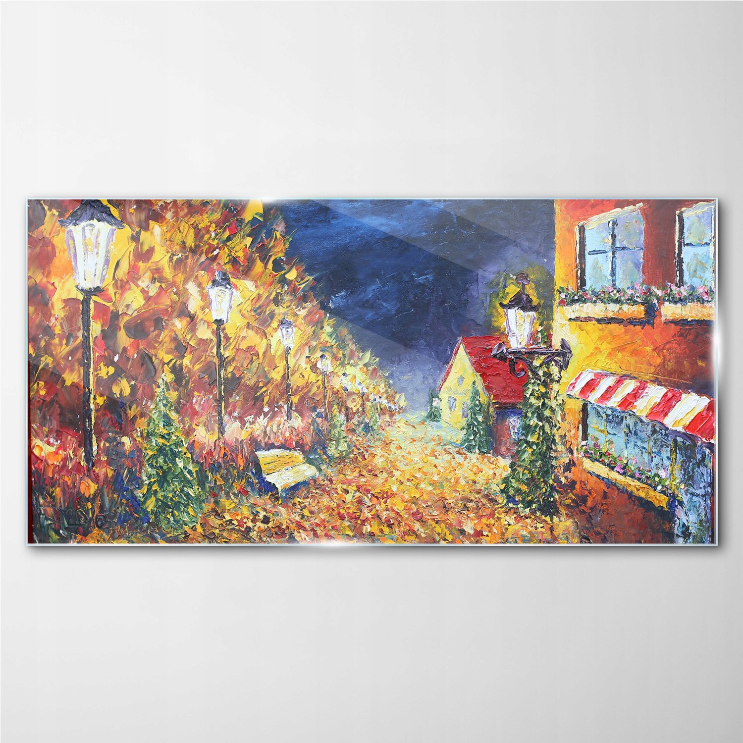

Szklany obraz Miasto park drzewa jesień 100x50 cm
