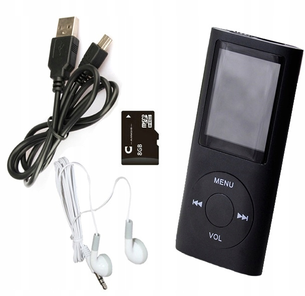 

Odtwarzacz MP4 MP3 Menu Pl Radio Dyktafon Sd 8GB