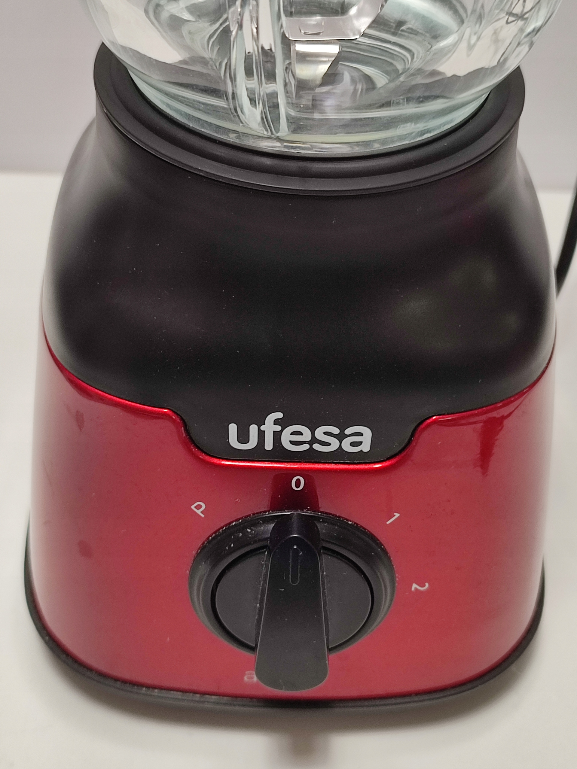 UFESA Blender Kielichowy Czerwony Szkło 0,8L 900W 2 Prędkości BPA Free — miniatura 9